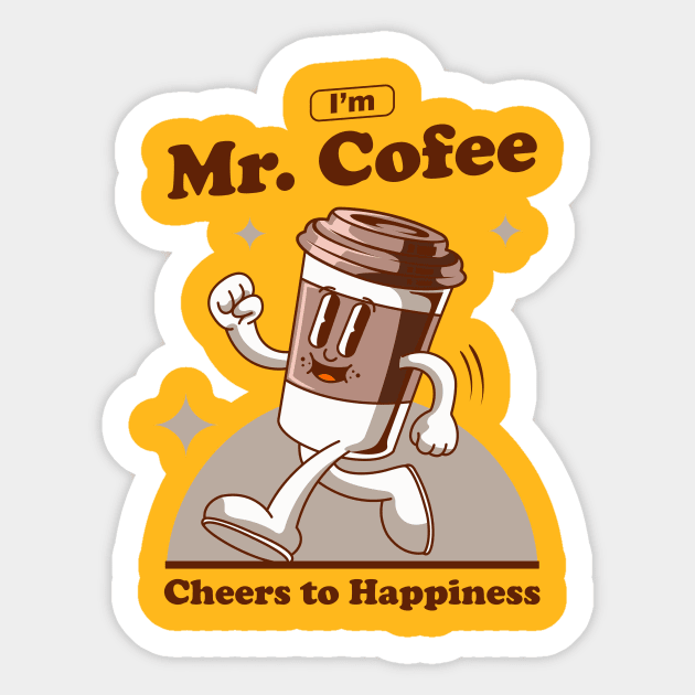 I Am Mr. Cofee Sticker by Harrisaputra